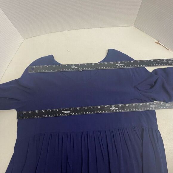 Navy Blue Dress Size Large Flowy Long Sleeves‎ - Picture 3 of 10
